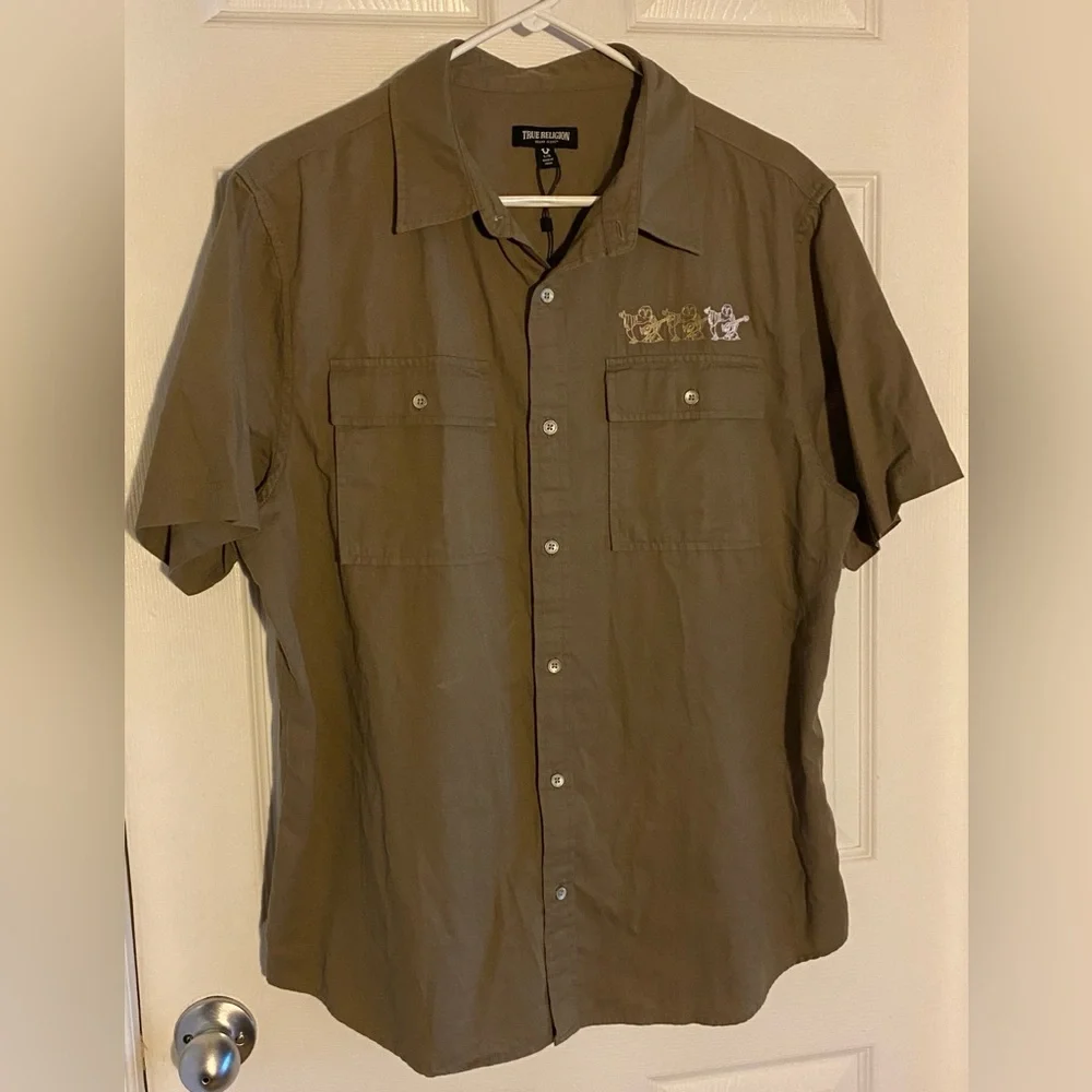 True Religion Embroidered Button Up